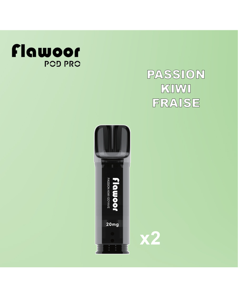 Cartouches Passion Kiwi Goyave / 2pcs - FLAWOOR POD PRO