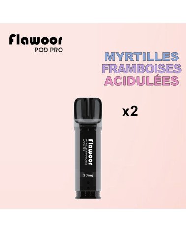 Cartouches Myrtilles Framboises Acidulées / Lot de 2 - FLAWOOR POD PRO