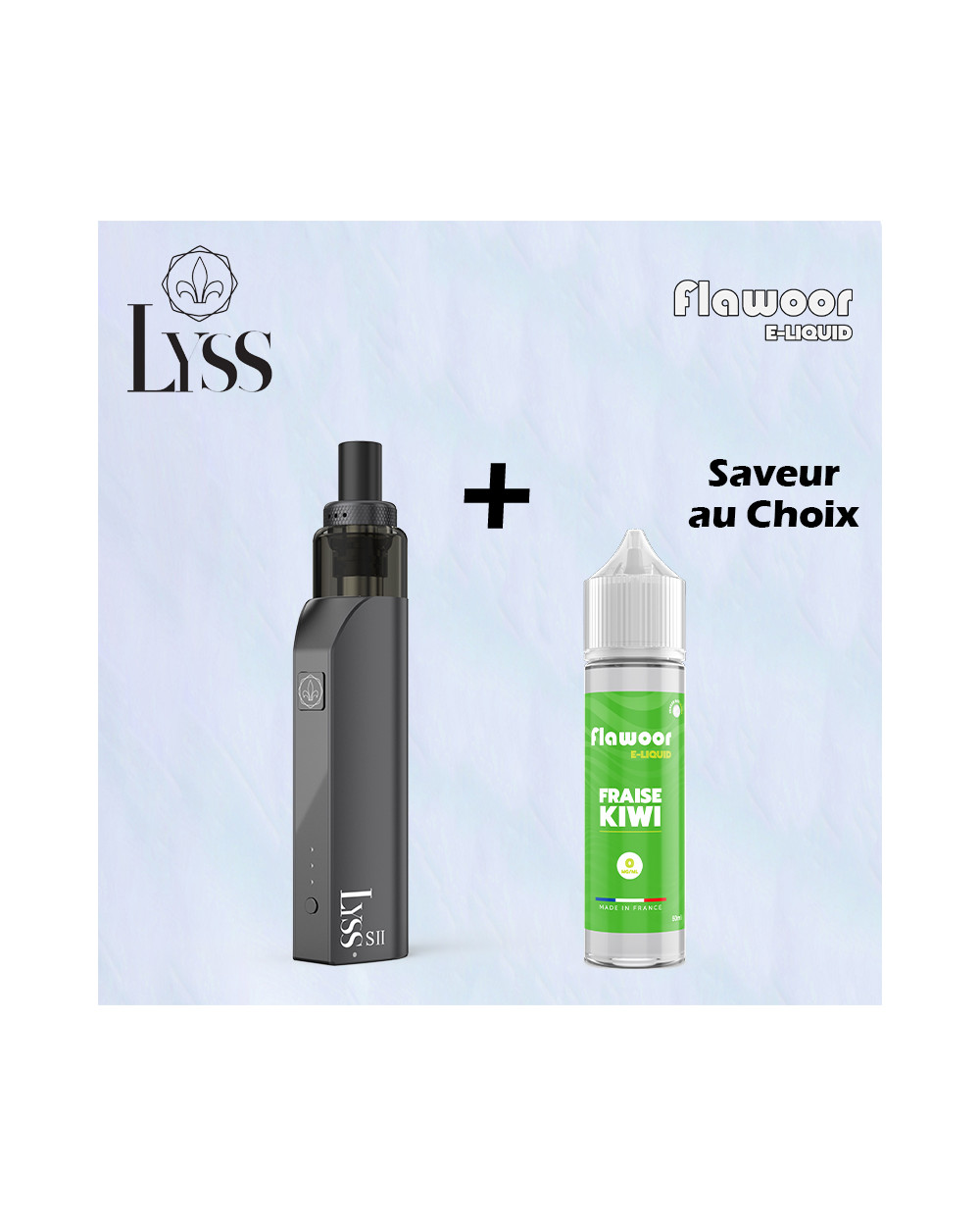 PACK - LYSS Kit SII Noir Carbone - Flawoor E-liquid 50ml