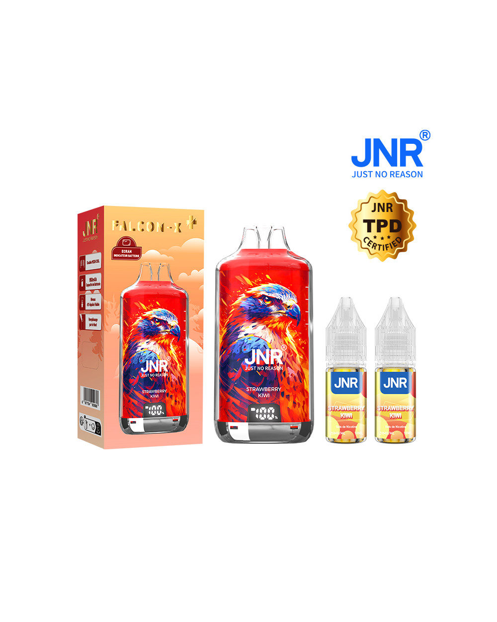 Strawberry Kiwi 28000 puffs- FALCON X +  JNR 28000 puffs- FALCON X +  JNR