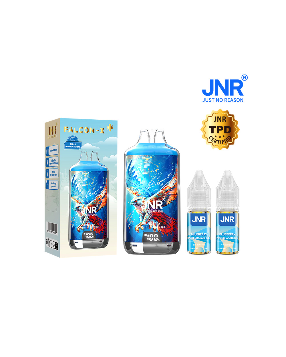 Blueberry Pomegranate Ice 28000 puffs- FALCON X + JNR