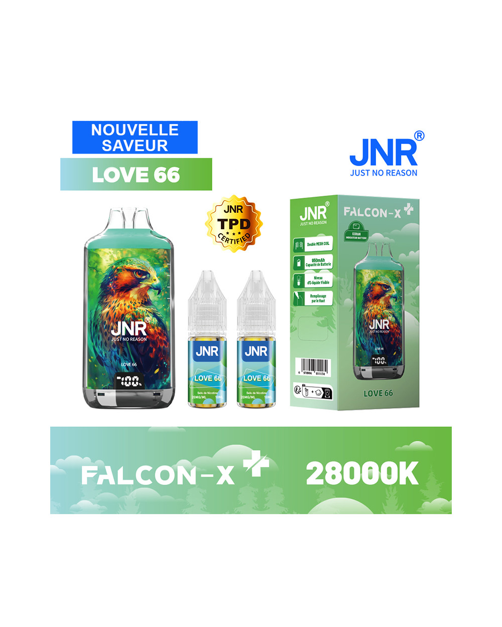 LOVE 66 -28000 puffs- FALCON X +