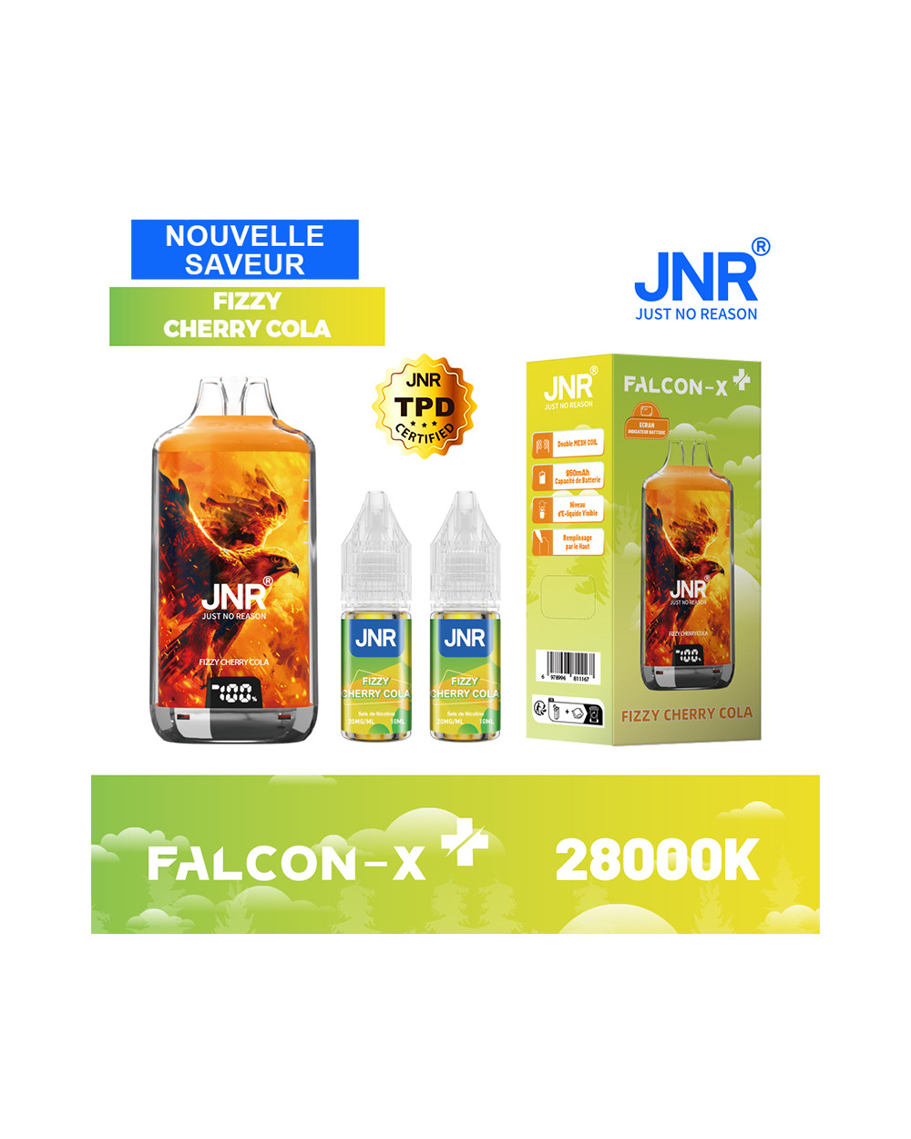 FIZZY CHERRY COLA -28000 puffs- FALCON X +