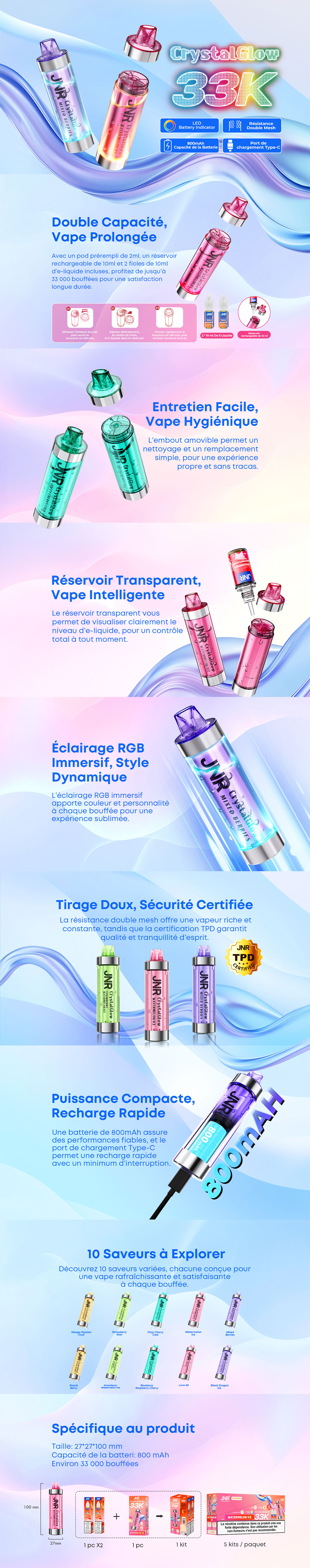 JNR Crystal Glow Roll up descriptif